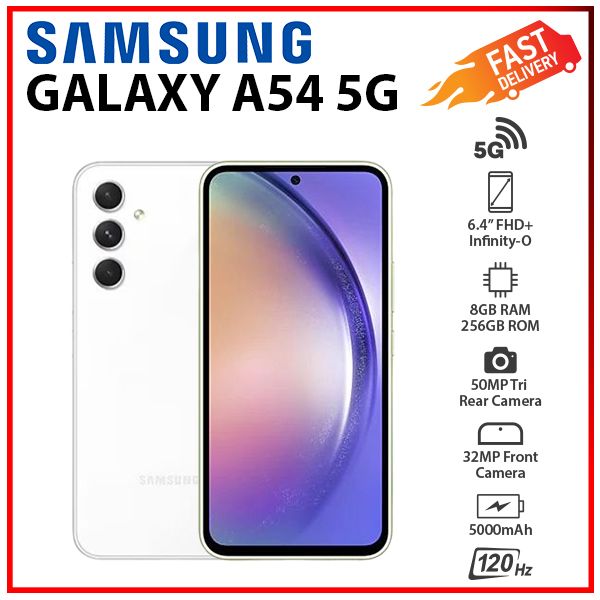New&Unlocked) Samsung Galaxy A54 5G WHITE 8GB+256GB Dual SIM 