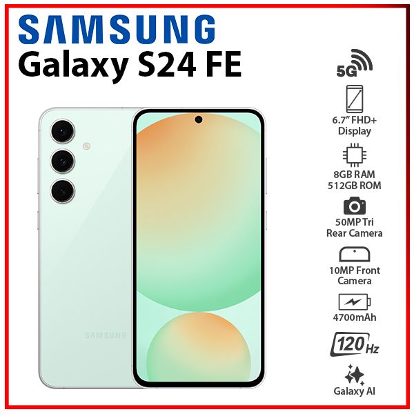 NEW Samsung Galaxy S24 FE 5G 8GB+512GB MINT Dual SIM Android Cell