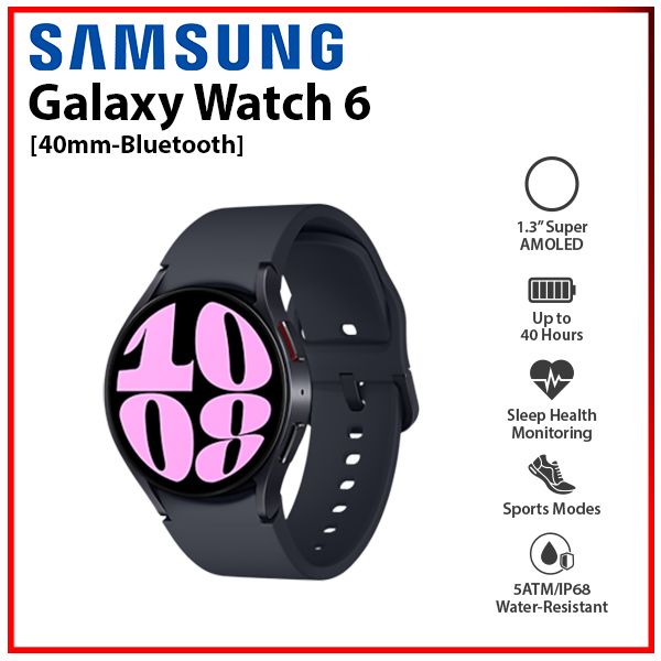 Samsung Galaxy Watch6 40mm GRAPHITE Bluetooth IP68 Android Smartwatch AU  (R930) | eBay Australia