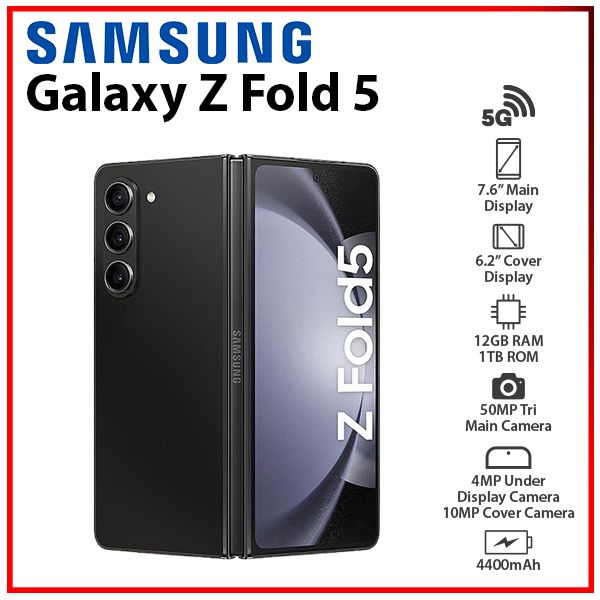 New) Samsung Galaxy Z Fold5 5G BLACK Dual 12GB+1TB SIM New) Samsung Galaxy Z Fold5 5G BLACK Dual 12GB+1TB SIM