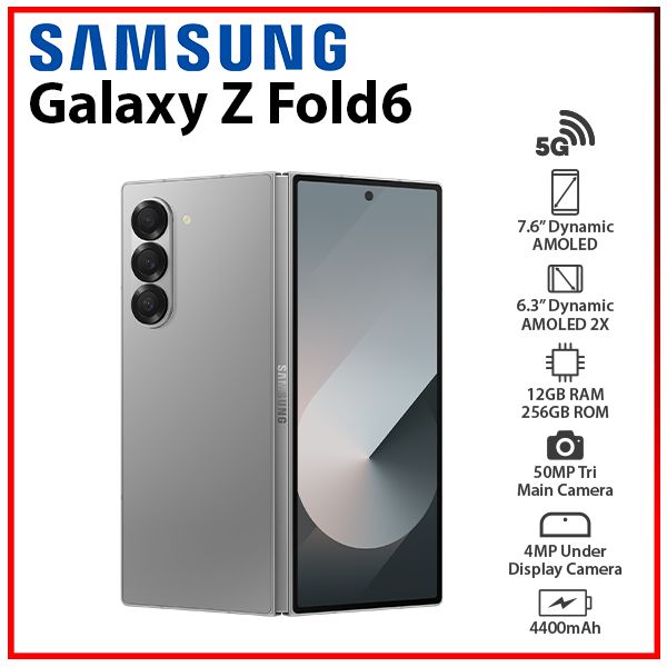 NEW Samsung Galaxy Z Fold6 5G SILVER 12GB+256GB Dual SIM Android