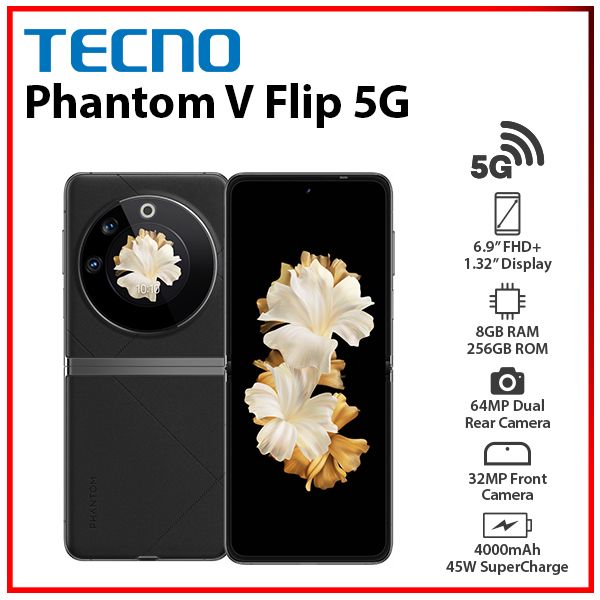 [SC]-TECNO-Phantom-V-Flip-5G-BLK