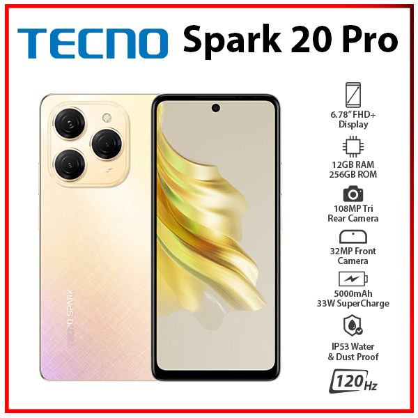 [SC]-TECNO-Spark-20-Pro-12+256GB-GOLD