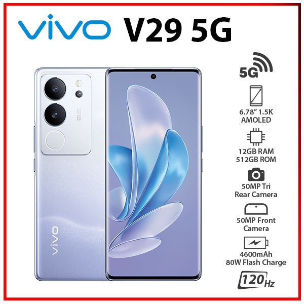 Vivo V29 スマートフォン 12GB RAM 256GB New&Unlocked)VIVO V29 5G 12+256GB BLACK Dual SIM Octa Core