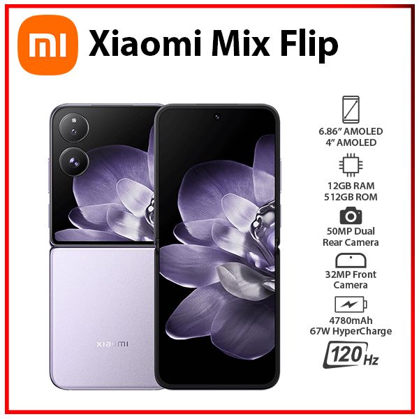 NEW Xiaomi Mix Flip 5G PURPLE 12GB+512GB Dual SIM Unlocked Android