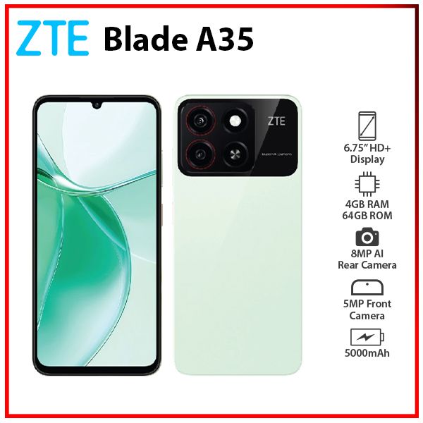 New) Blade A35 GREEN 4GB+64GB Dual SIM Unlocked Android Cell