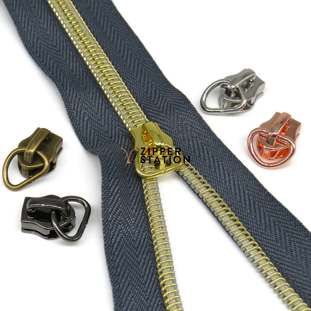 D Ring Zipper Pulls for 5 Nylon Continuous Zip 5 finishes including