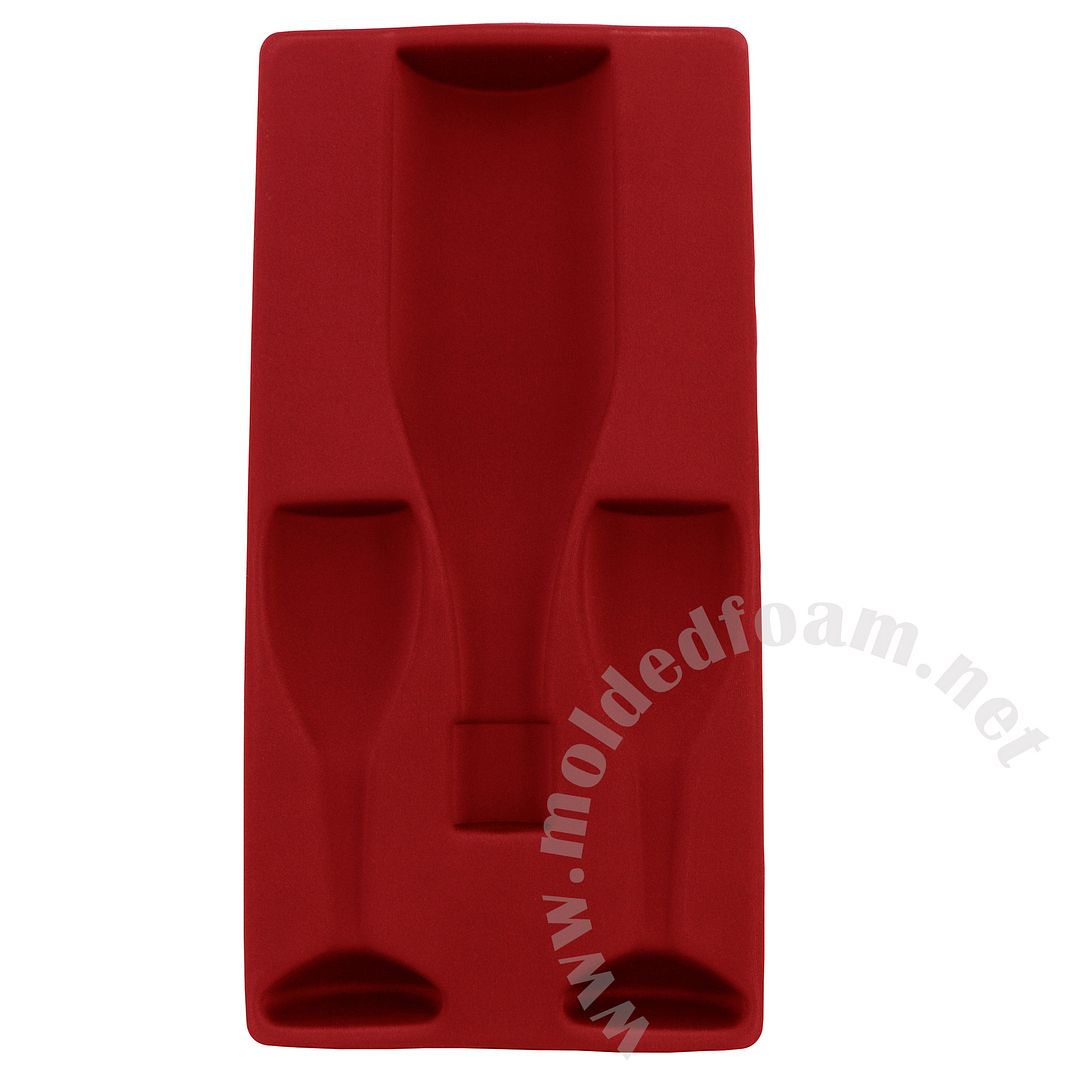 Custom Heat Form molded EVA wine case inlay in red color