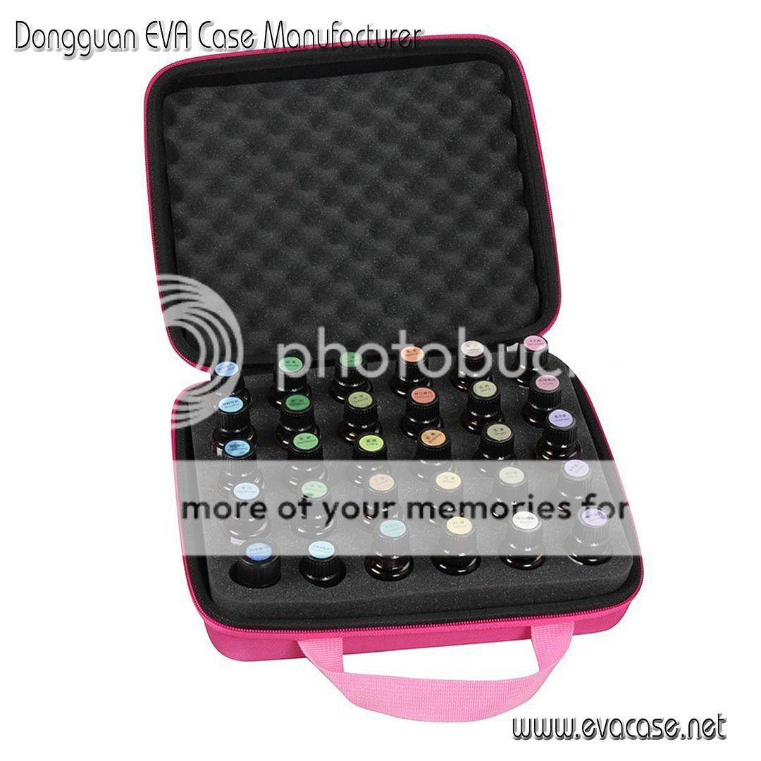 Pink Essential Oil Hard Case with egg creates foam insert