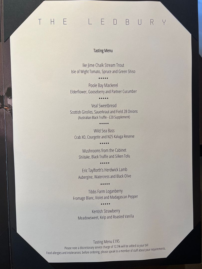 The Ledbury michelin london menu