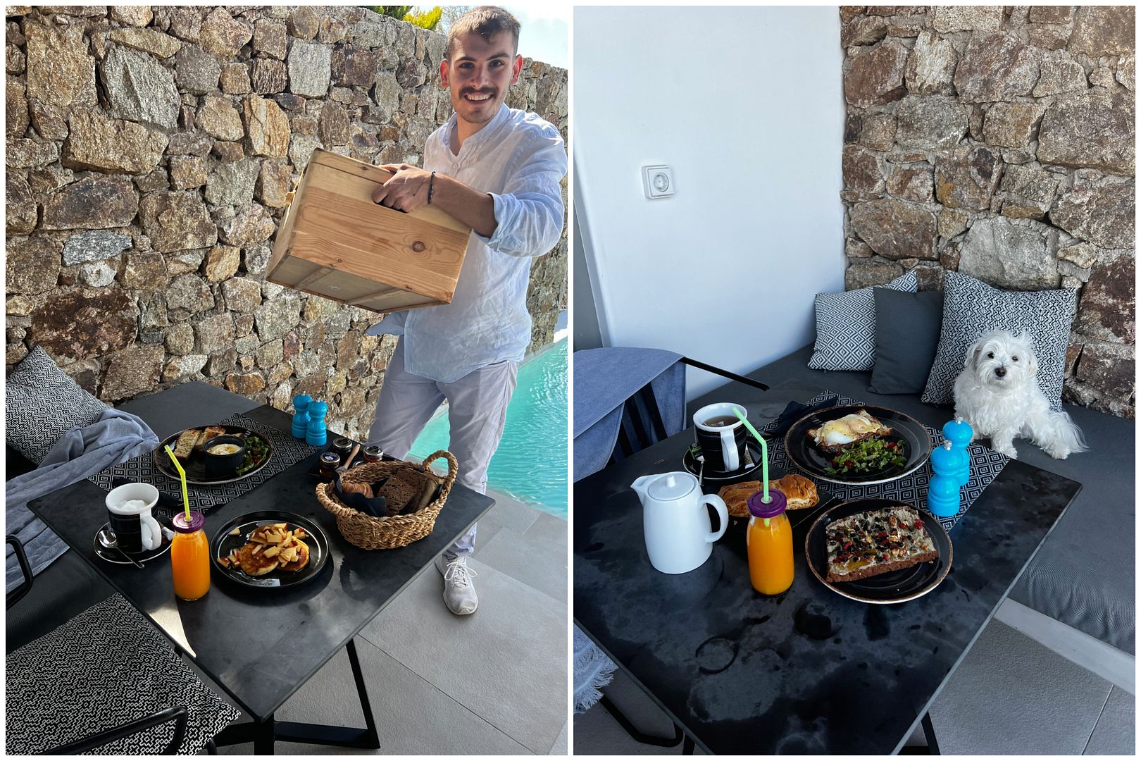 mykonos soul breakfast in suite