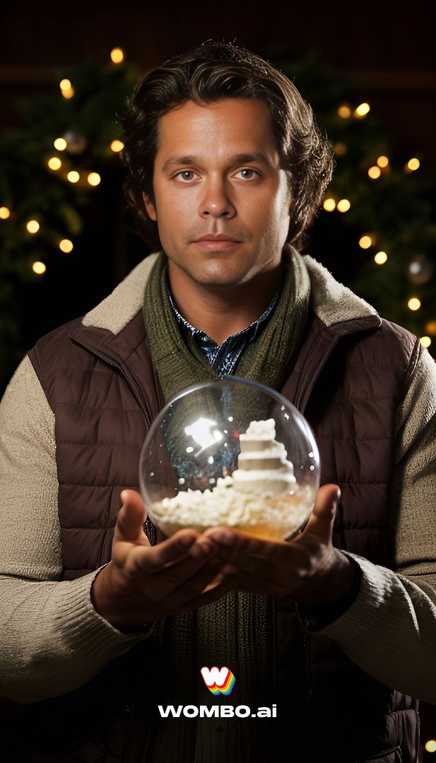 Blair holding a snow globe - again, check out that hair!