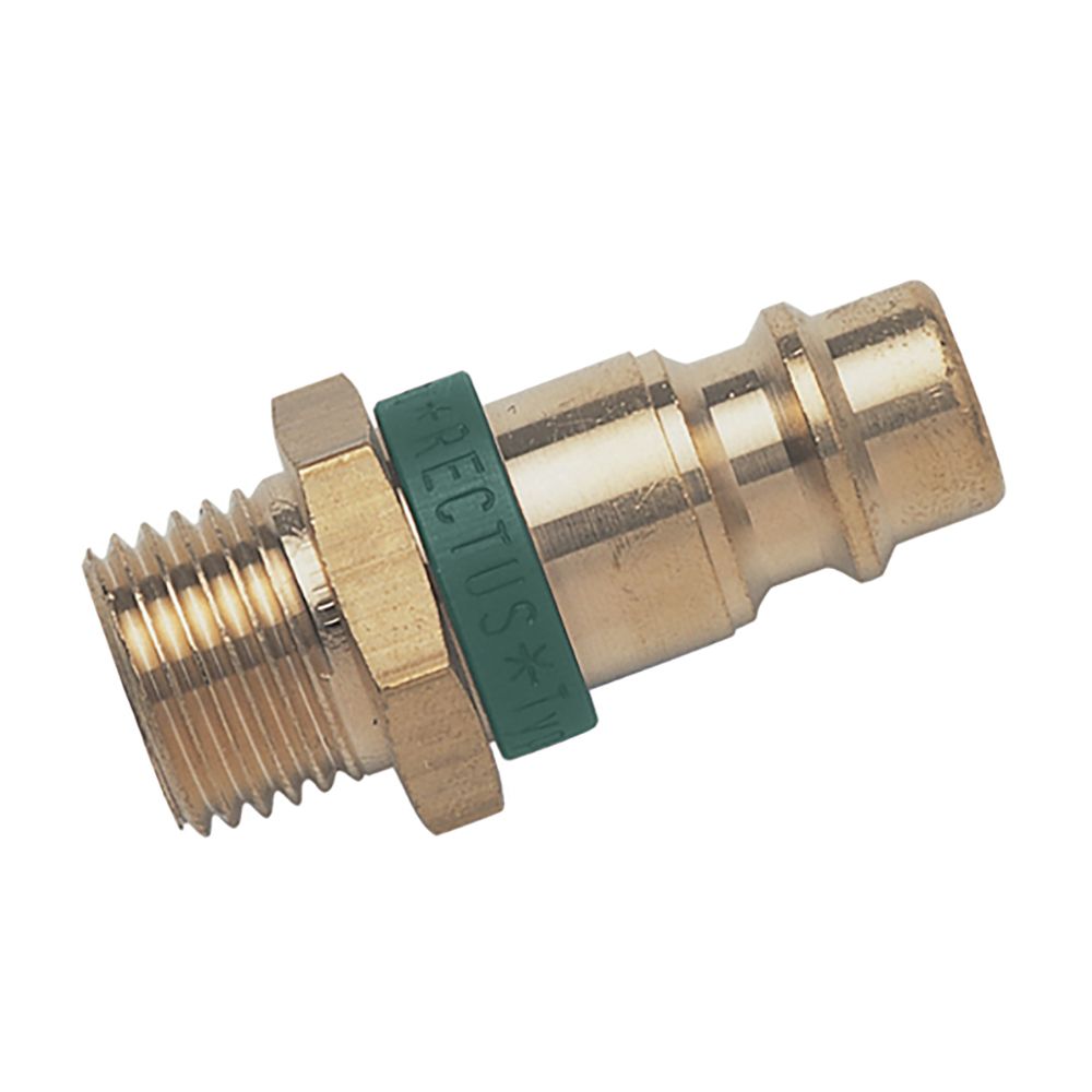 25SFAW13MXX0 1/4inch BSPP Male Plug Brass Keyed Green
