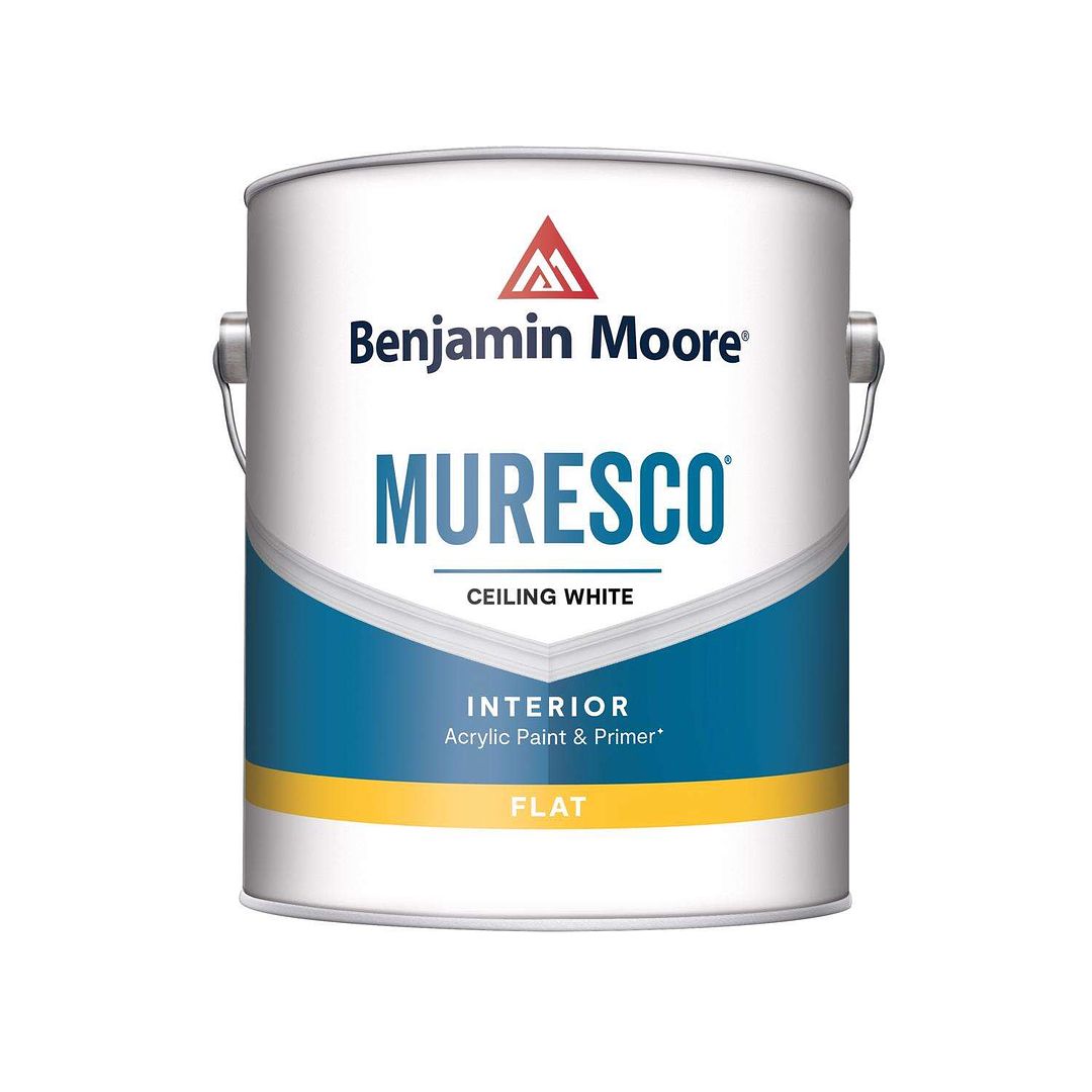 Benjamin Moore Muresco Flat White Ceiling Paint Interior 1 gal