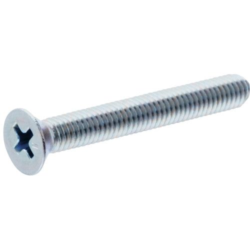 ZINC FLAT HEAD PHILLIPS MACHINE SCREWS (#8-32 X 1-1/4") - 100 PC