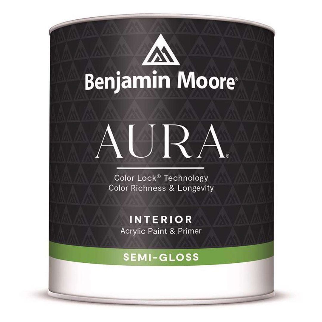 Benjamin Moore Aura Semi-Gloss Base 2 Paint and Primer Interior 1 qt