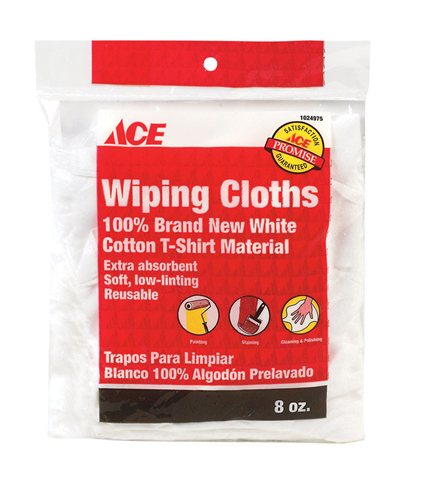 WIPING CLOTHS WHT 8OZ