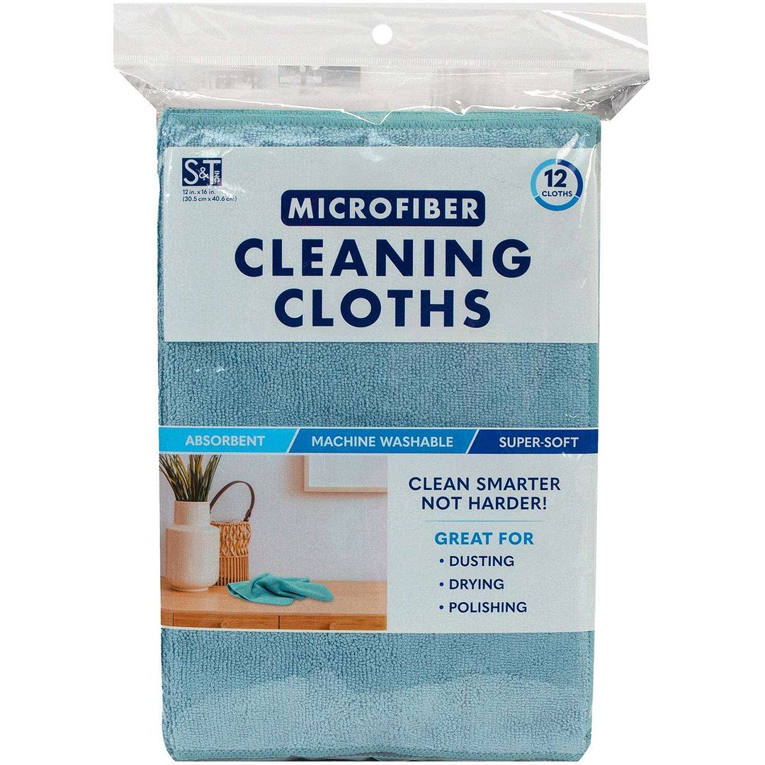 Schroeder & Tremayne Microfiber Cleaning Cloth 12 in. W X 16 in. L 12 pk