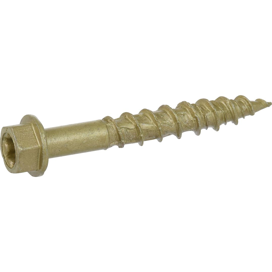 POWER PRO ONE HEX WASHER-HEAD BRONZE EXTERIOR MULTI-MATERIAL SCREWS (1/4" X 1-3/4") - 1LB BOX