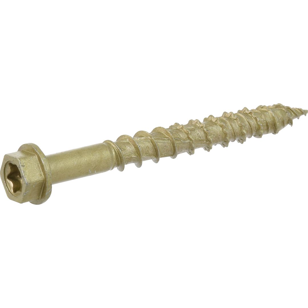 POWER PRO ONE HEX WASHER-HEAD BRONZE EXTERIOR MULTI-MATERIAL SCREWS (1/4" X 2-1/4") - 1LB BOX