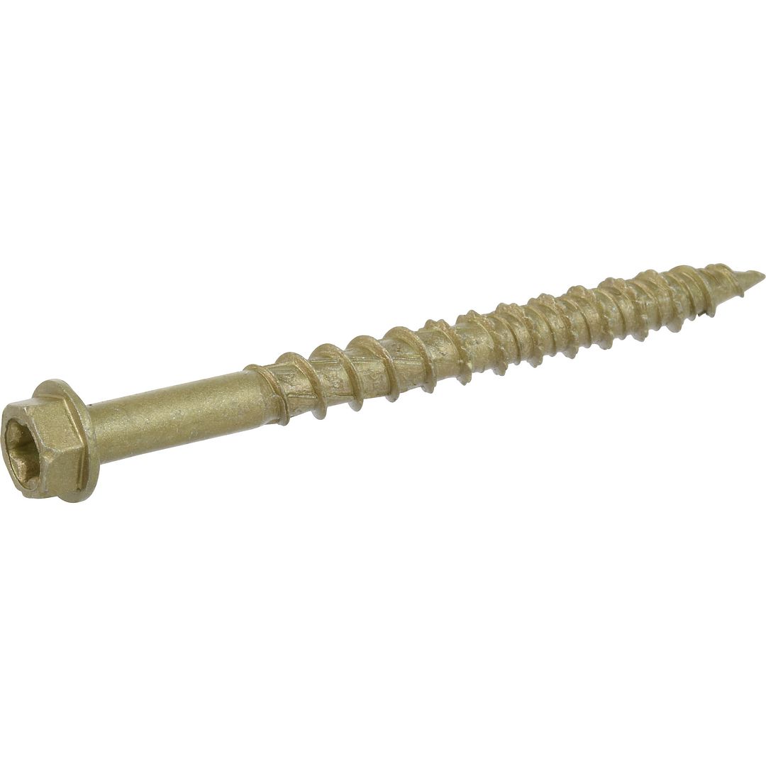 POWER PRO ONE HEX WASHER-HEAD BRONZE EXTERIOR MULTI-MATERIAL SCREWS (1/4" X 2-3/4") - 1LB BOX