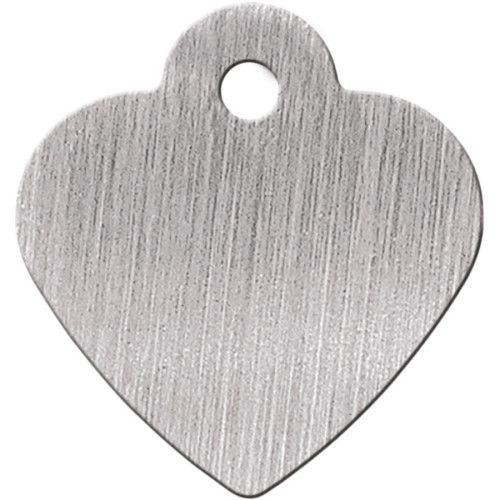 BRUSHED CHROME SMALL HEART QUICK-TAG