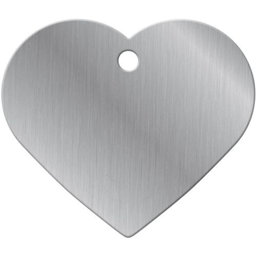 BRUSHED CHROME LARGE HEART QUICK-TAG 5 PACK