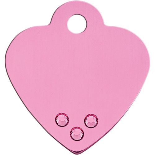 PINK WITH PINK CRYSTALS SMALL HEART QUICK-TAG 5 PACK