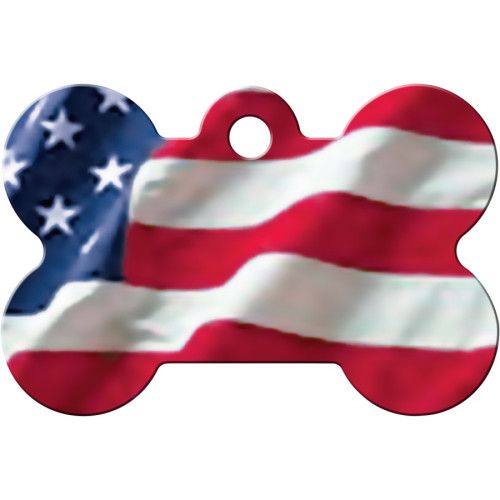 USA FLAG LARGE BONE QUICK-TAG