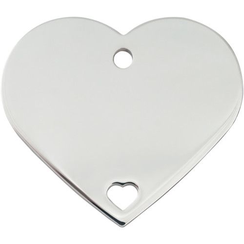 CHROME WITH HEART CUTOUT LARGE HEART QUICK-TAG