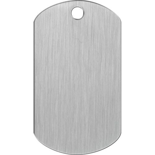 BRUSHED CHROME LARGE MILITARY ID QUICK-TAG