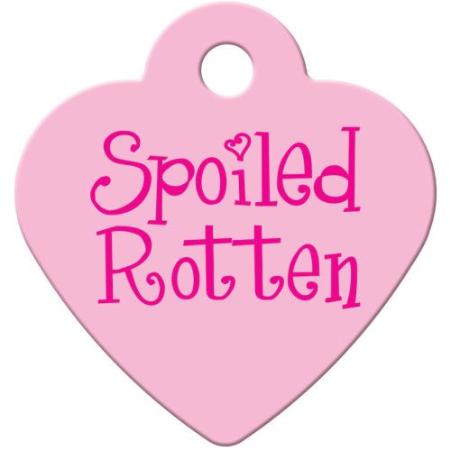 SPOILED ROTTEN PINK GLITTER SMALL HEART QUICK-TAG 5 PACK