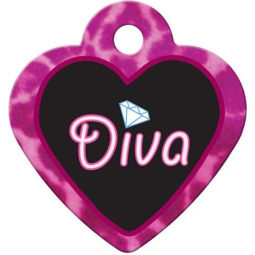 DIVA LEOPARD PRINT SMALL HEART QUICK-TAG 5 PACK
