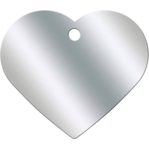 CHROME LARGE HEART QUICK-TAG 5 PACK