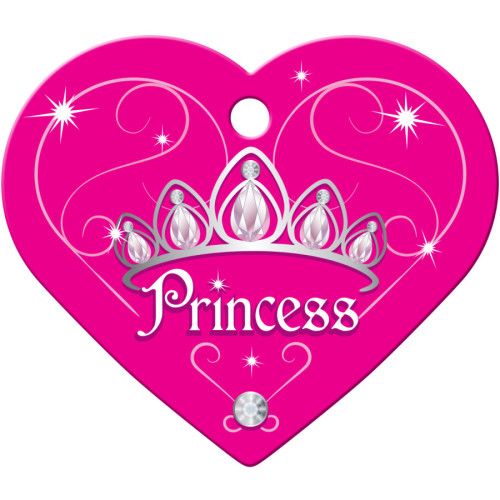PINK PRINCESS LARGE HEART QUICK-TAG 5 PACK