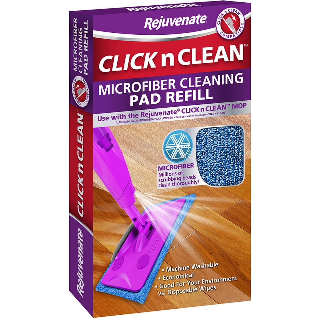 Rejuvenate Click N Clean 17 in. Cleaning Microfiber Mop Refill 1 pk