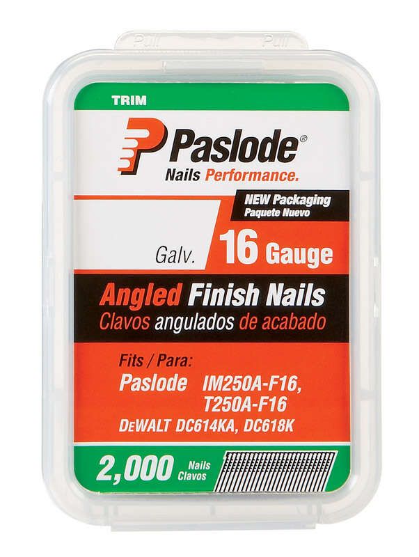 Paslode 1-1/2 in. 16 Ga. Angled Strip Galvanized Finish Nails 20 deg 2,000 pk
