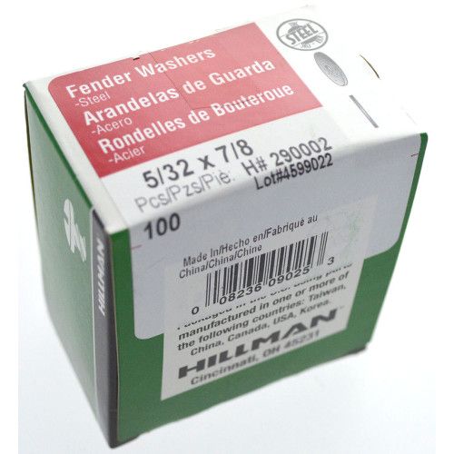 ZINC FENDER WASHERS (5/32" X 7/8") - 100 PC