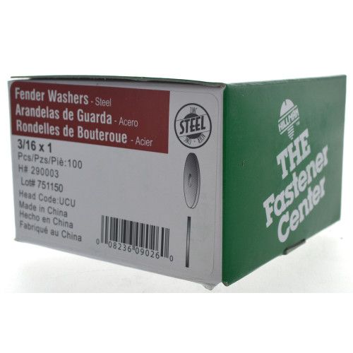 ZINC FENDER WASHERS (3/16" X 1") - 100 PC