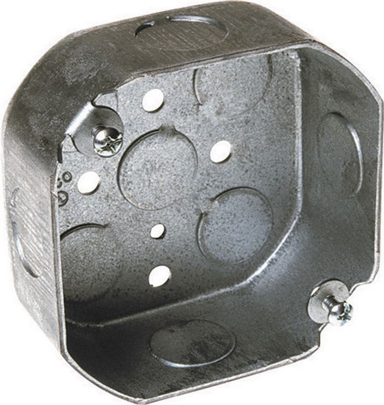 Raco 15-1/2 cu in Octagon Steel 1 gang Junction Box Gray