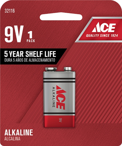 Ace 9-Volt Alkaline Batteries 1 pk