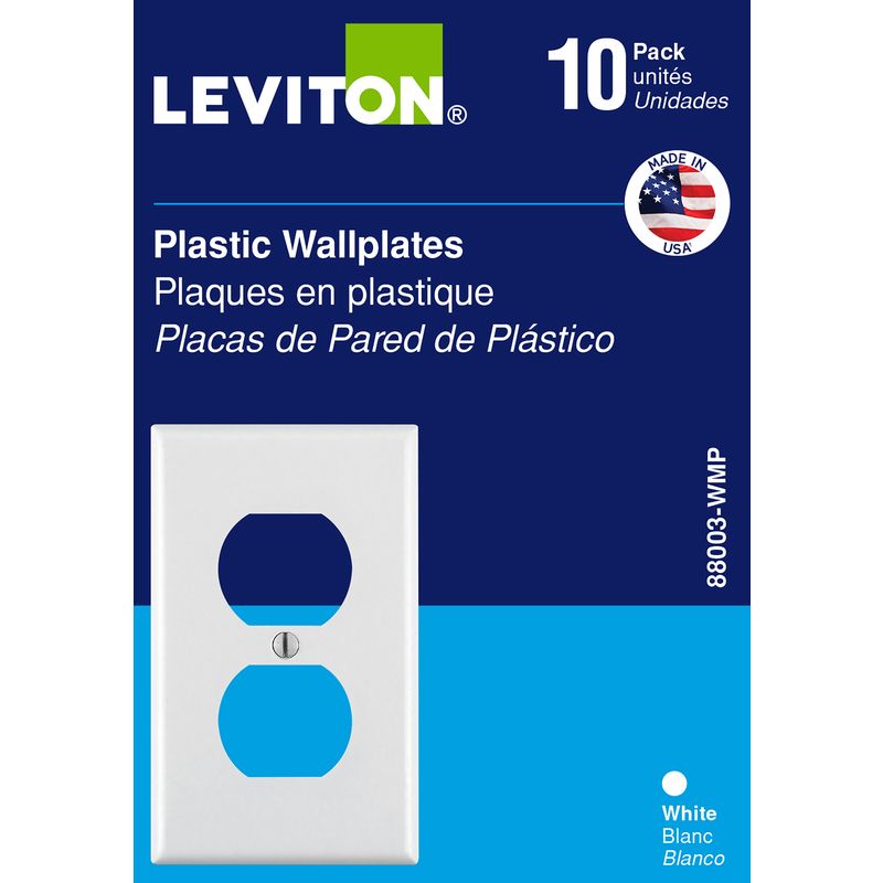 Leviton White 1 gang Thermoset Plastic Duplex Wall Plate 10 pc