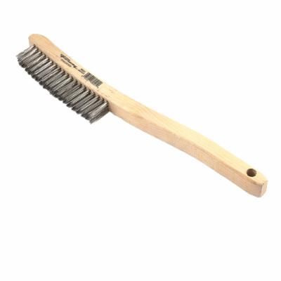 SCRATCH BRUSH WITH LONG HANDLE, STAINLESS STEEL, 3 X 19 ROWS