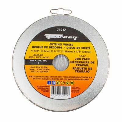 10-PACK OF FORNEY 71847 (4-1/2 IN METAL CUT-OFF WHEEL)