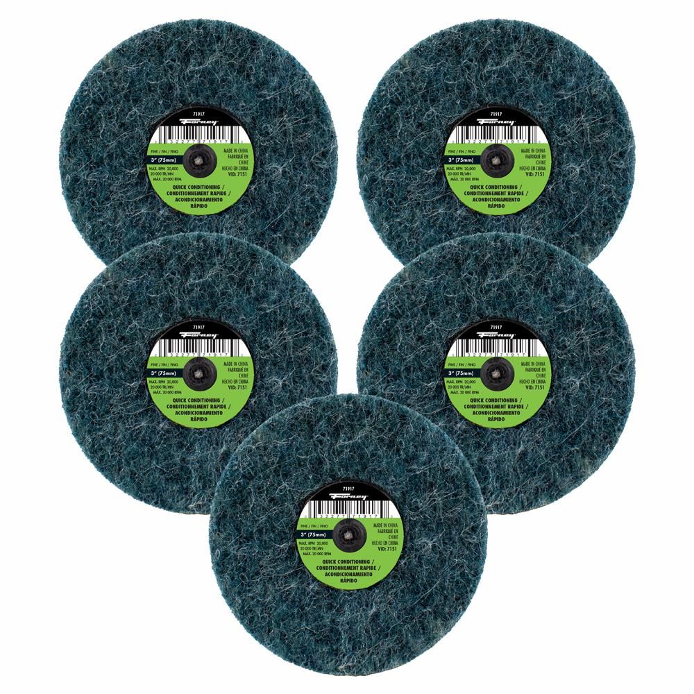 QUICK CHANGE SURFACE PREP PAD, FINE GRIT, 3 IN (5-PACK OF FORNEY 71917)