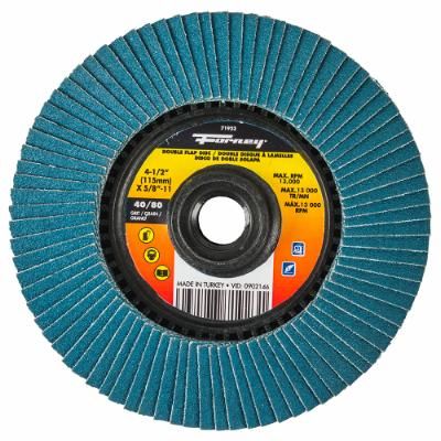 DOUBLE SIDED FLAP DISC, 40/80 GRITS, 4-1/2 IN