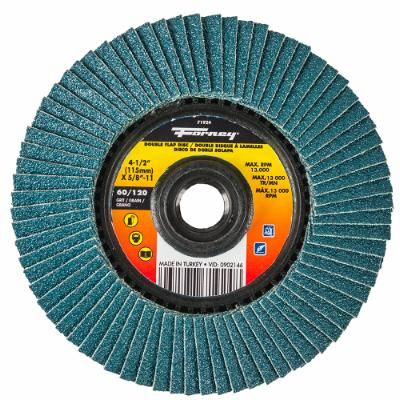 DOUBLE SIDED FLAP DISC, 60/120 GRITS, 4-1/2 IN