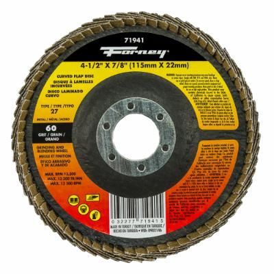 CURVED EDGE FLAP DISC, 4-1/2 IN X 7/8 IN, 60 GRIT