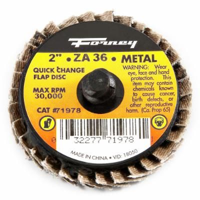 QUICK CHANGE FLAP DISC, 36 GRIT, 2 IN