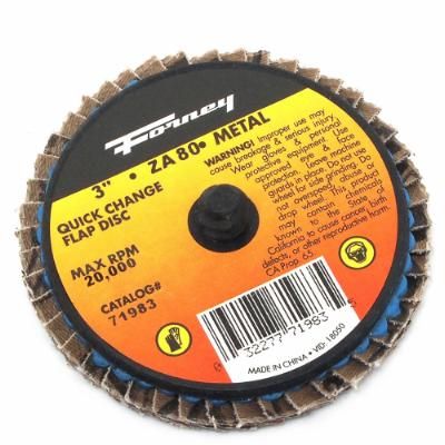 QUICK CHANGE FLAP DISC, 80 GRIT, 3 IN